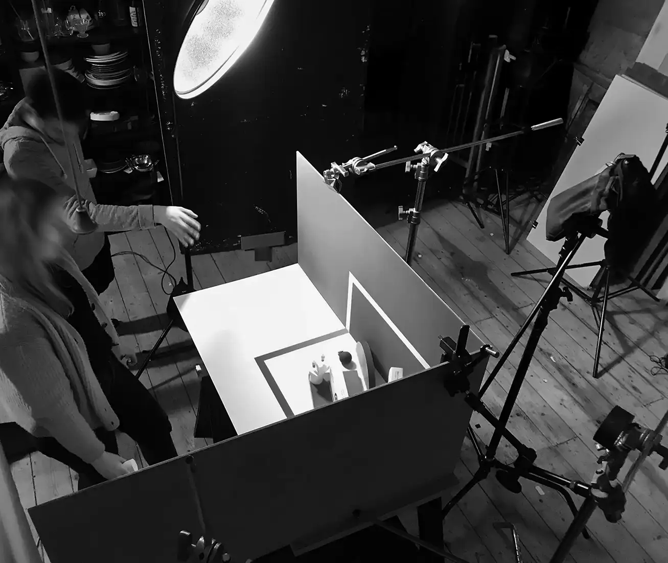 Creative team storyboarding and planning before a shoot