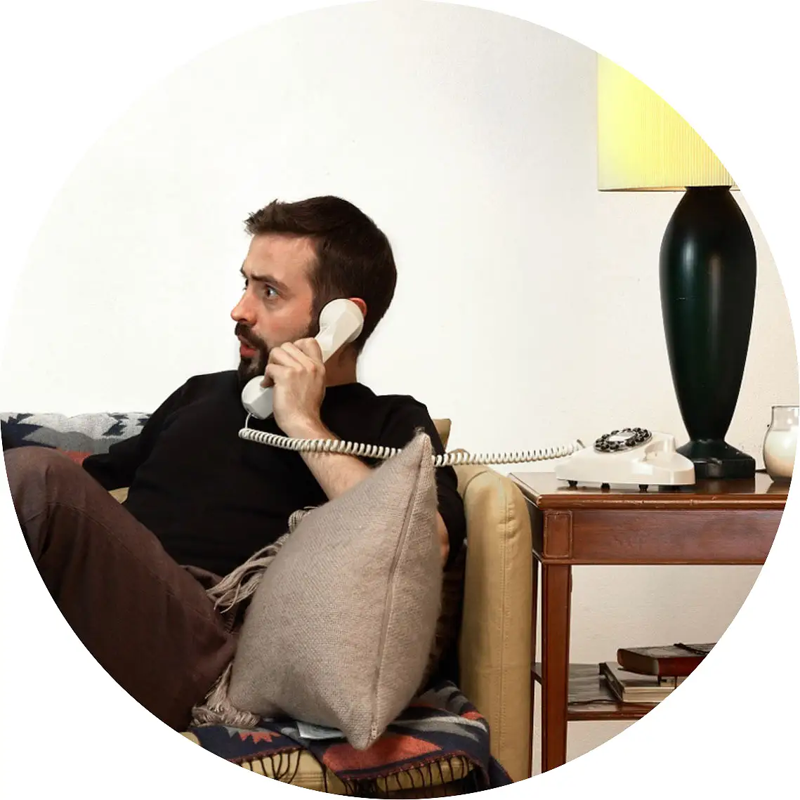 Eoin speaking on the phone